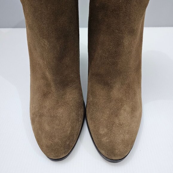 NEW Veronica Beard Viv Ankle Boot Womens 10 Brown Suede High Heeled Buckle Fall - Picture 6 of 15